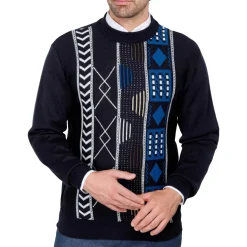 Pull jacquard géométrique