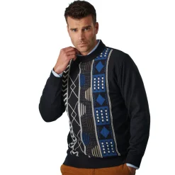 Pull jacquard géométrique