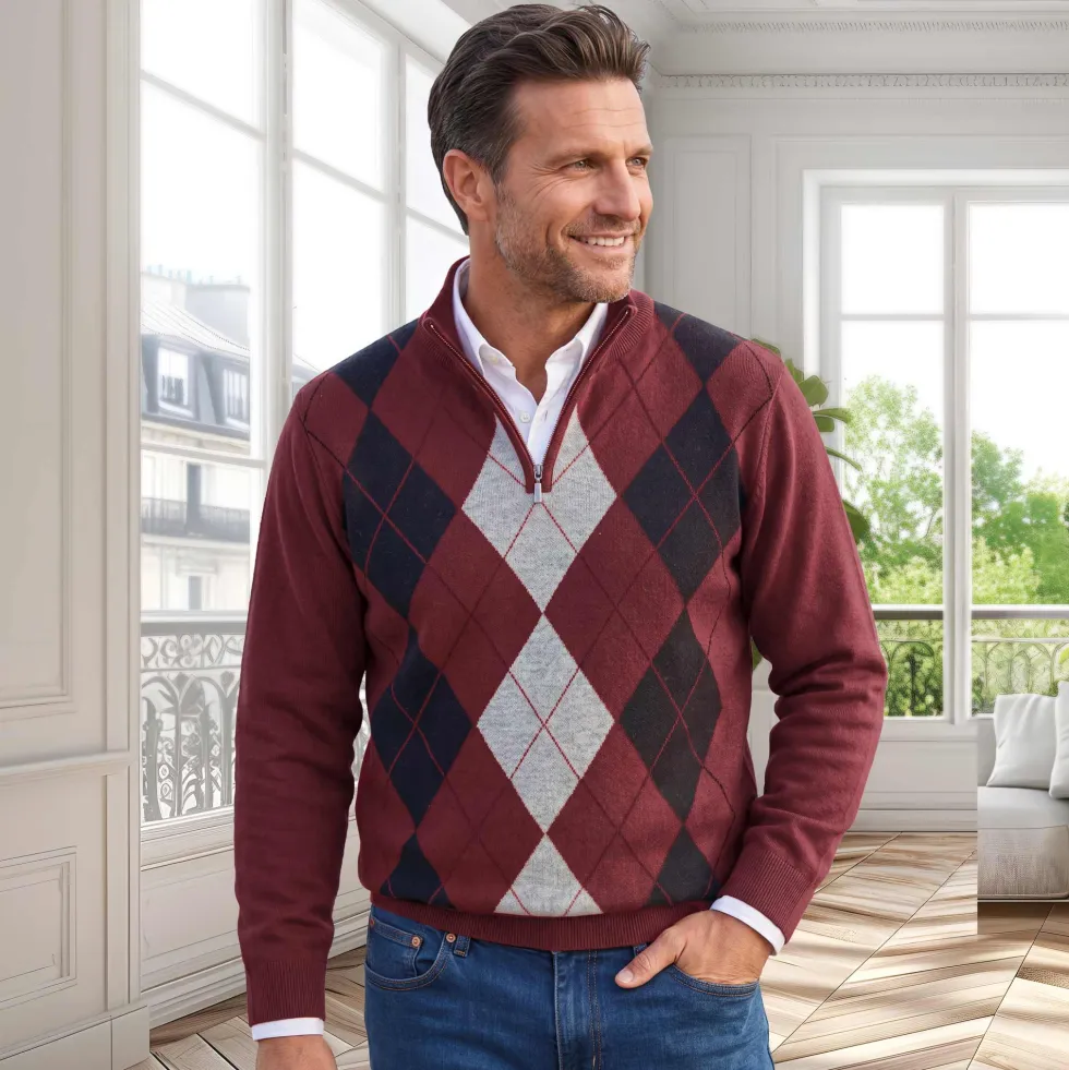 Pull jacquard intarsia