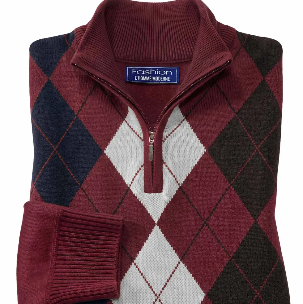 Pull jacquard intarsia