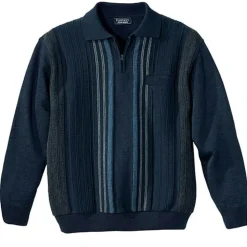 Pull jacquard zippé
