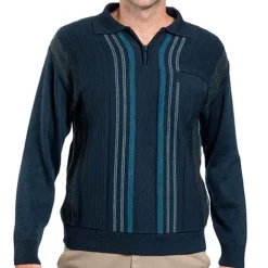 Pull jacquard zippé