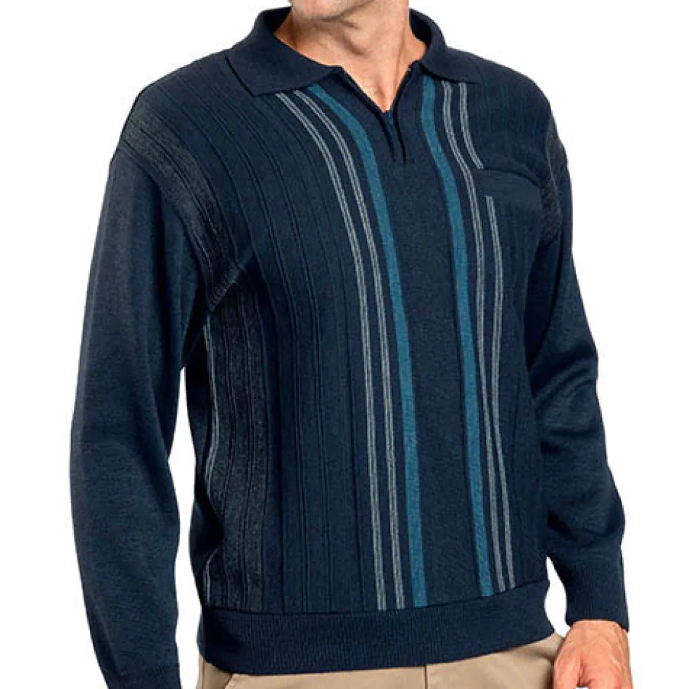 Pull jacquard zippé