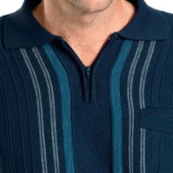 Pull jacquard zippé