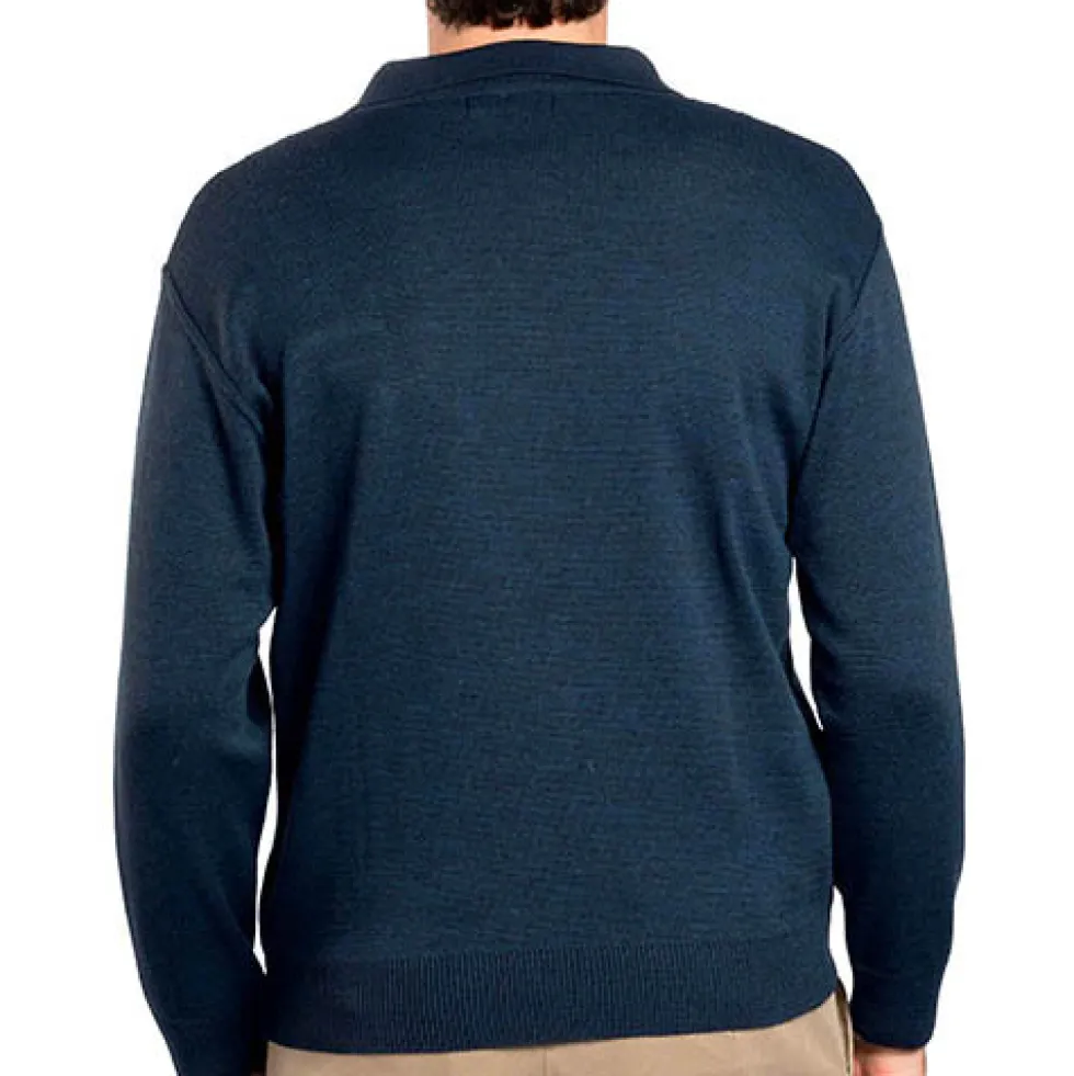 Pull jacquard zippé