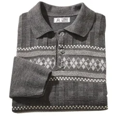 Pull-polo jacquard intarsia