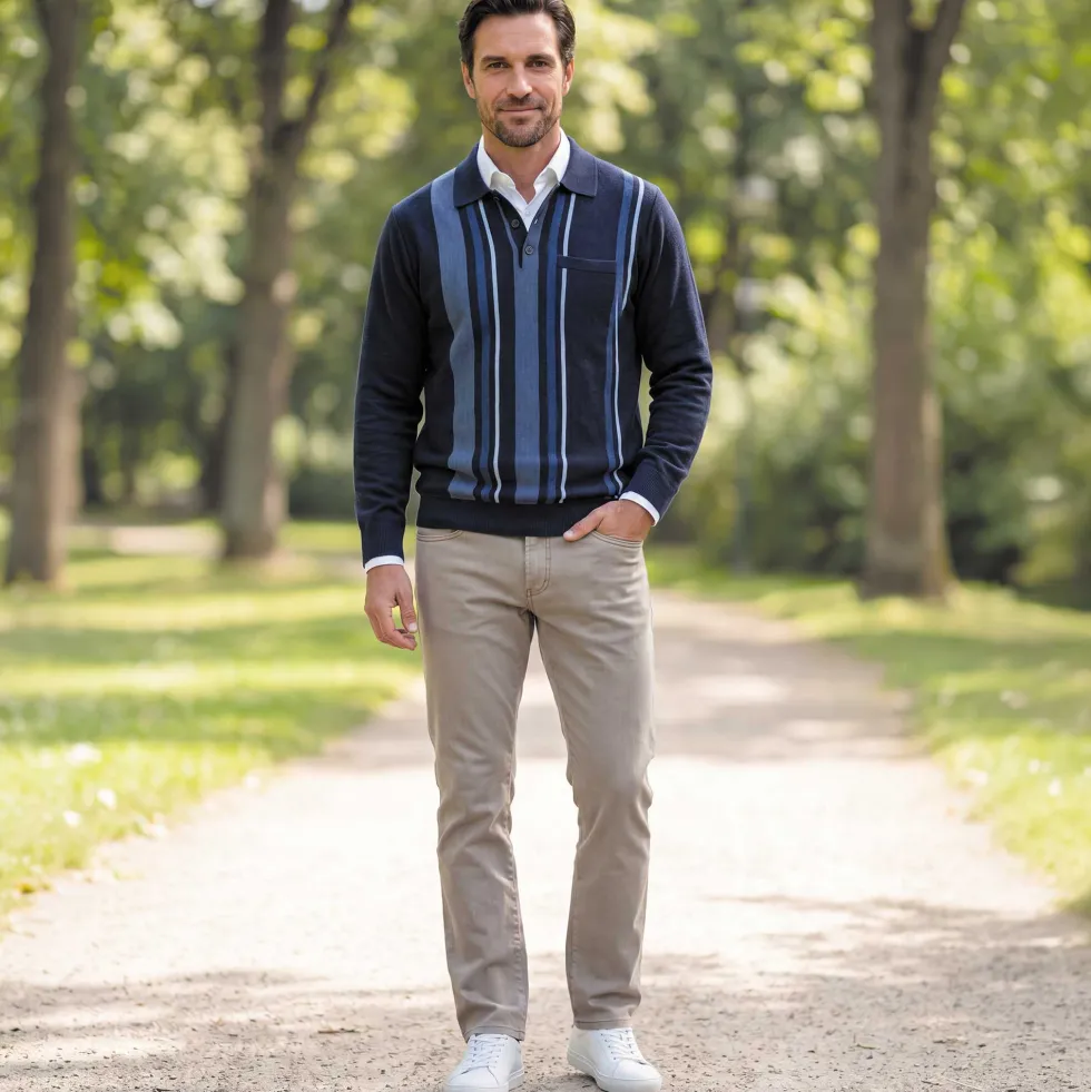 Pull-polo jacquard tradition