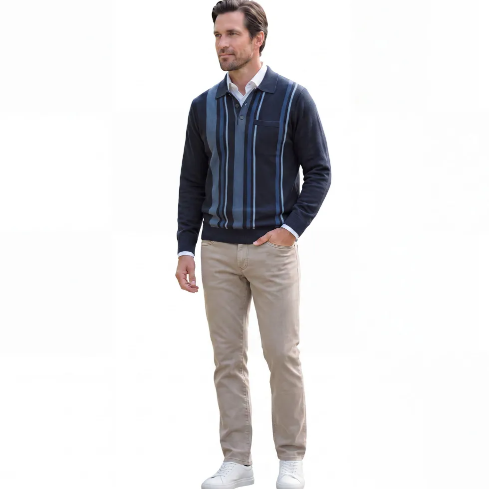 Pull-polo jacquard tradition