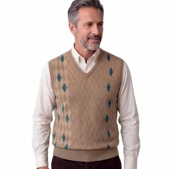 Pull sans manches jacquard