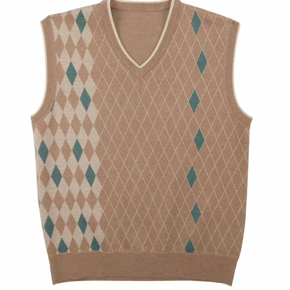Pull sans manches jacquard
