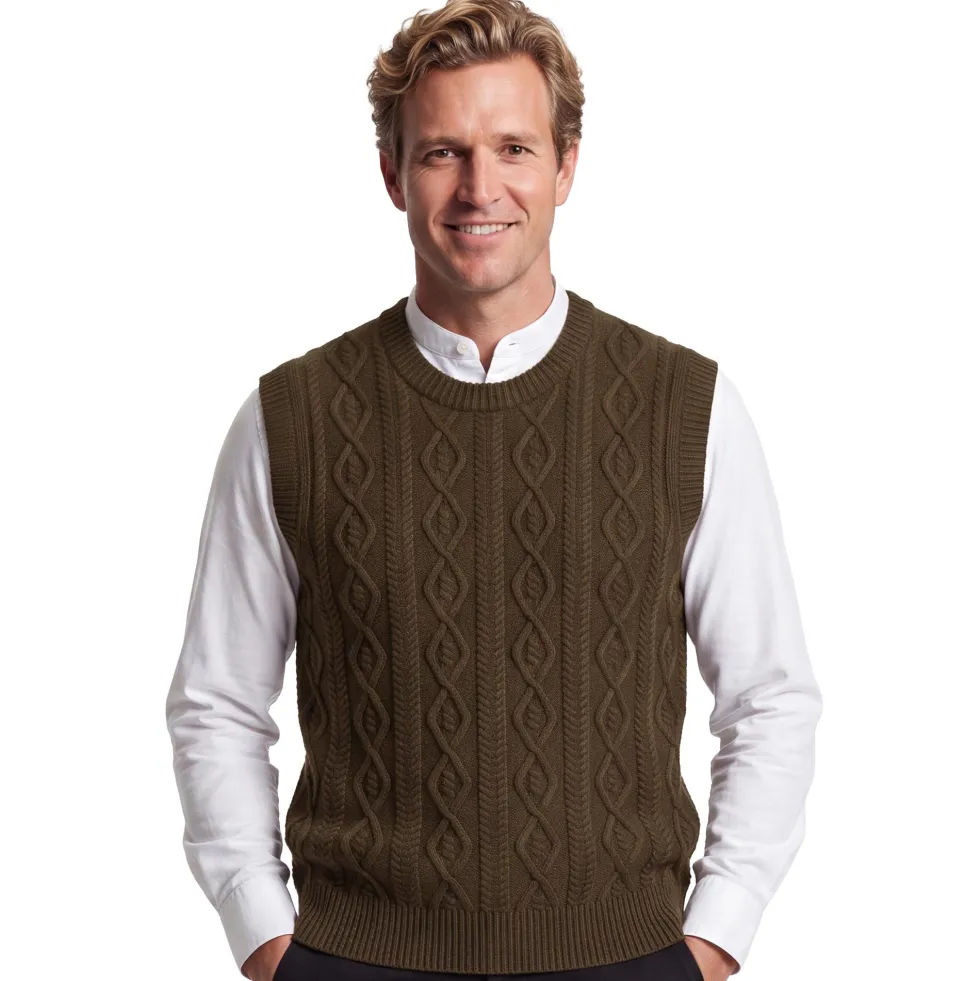 Pull sans manches torsades