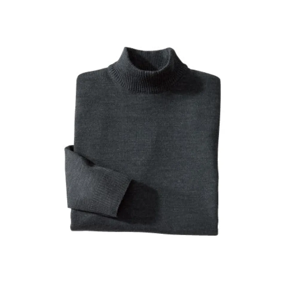 Pulls mérinos col cheminée - les 3