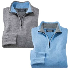 Pulls zippés laine - les 2