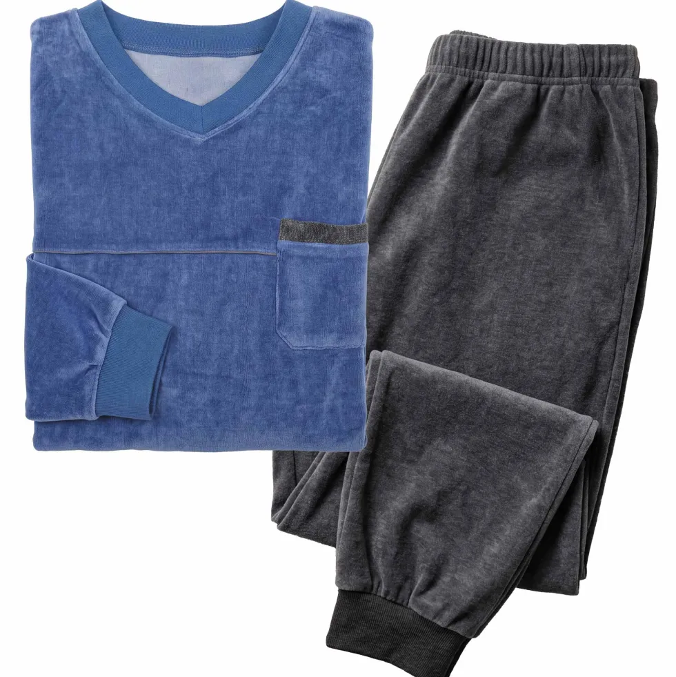 Pyjama velours bicolore