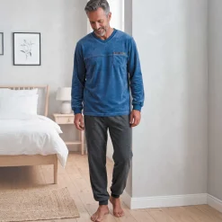 Pyjama velours bicolore