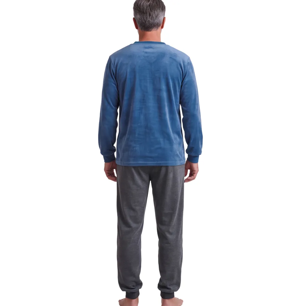 Pyjama velours bicolore