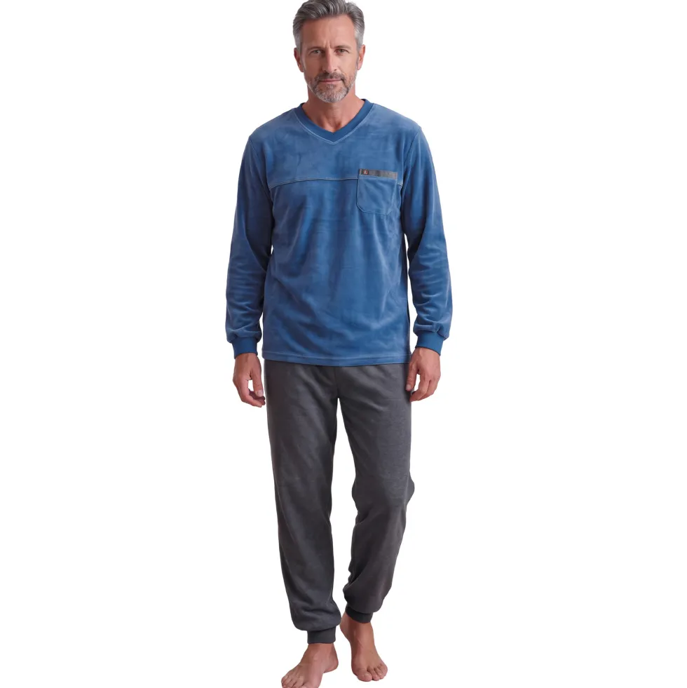 Pyjama velours bicolore