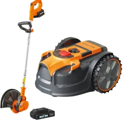 Robot tondeuse autonome + coupe-bordure et batterie supplémentaire OFFERTS