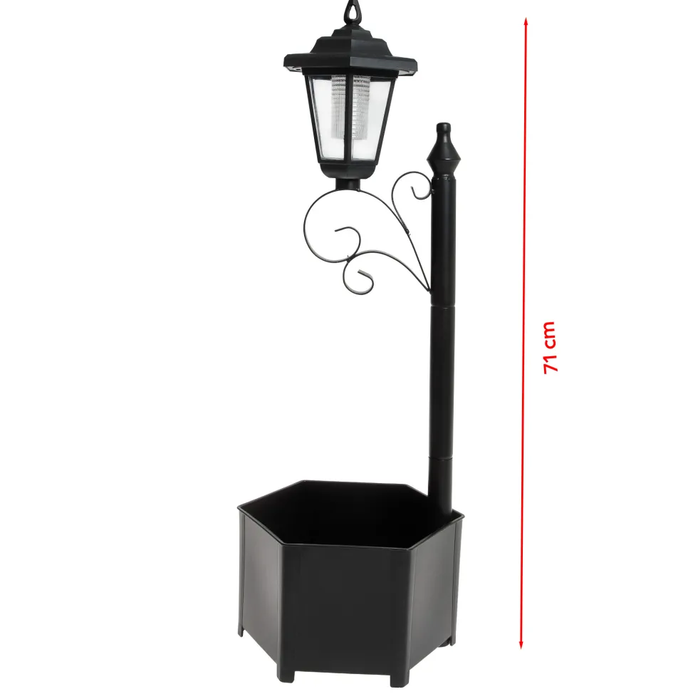 Réverbère-jardinière solaire