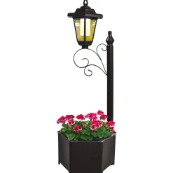 Réverbère-jardinière solaire