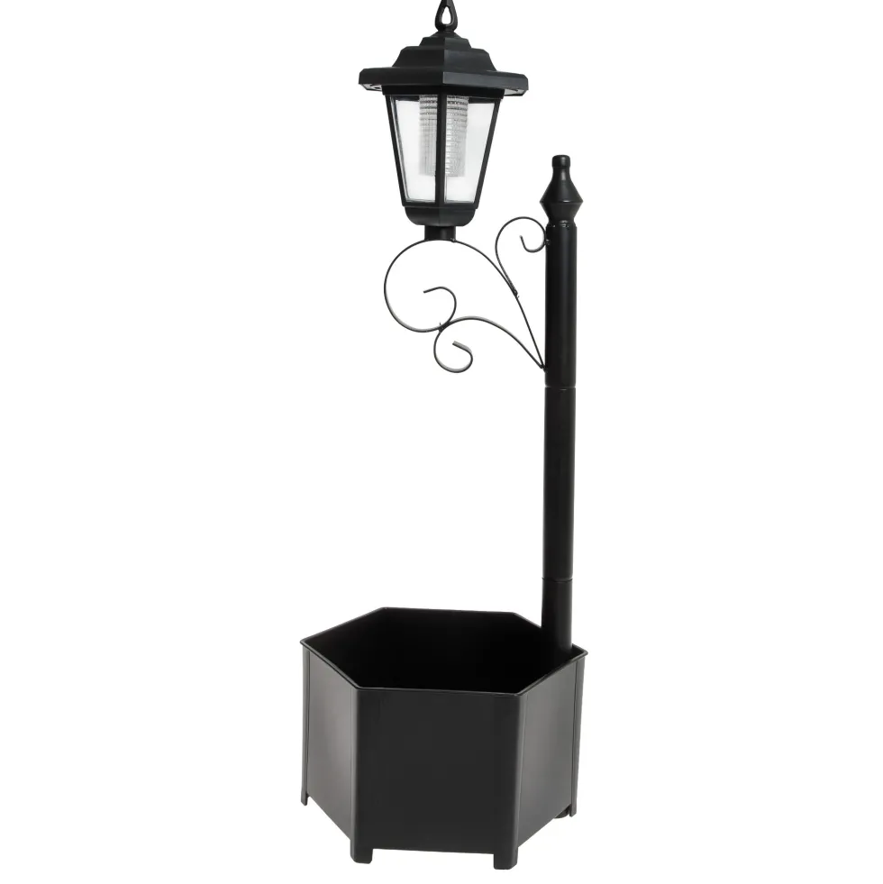 Réverbère-jardinière solaire