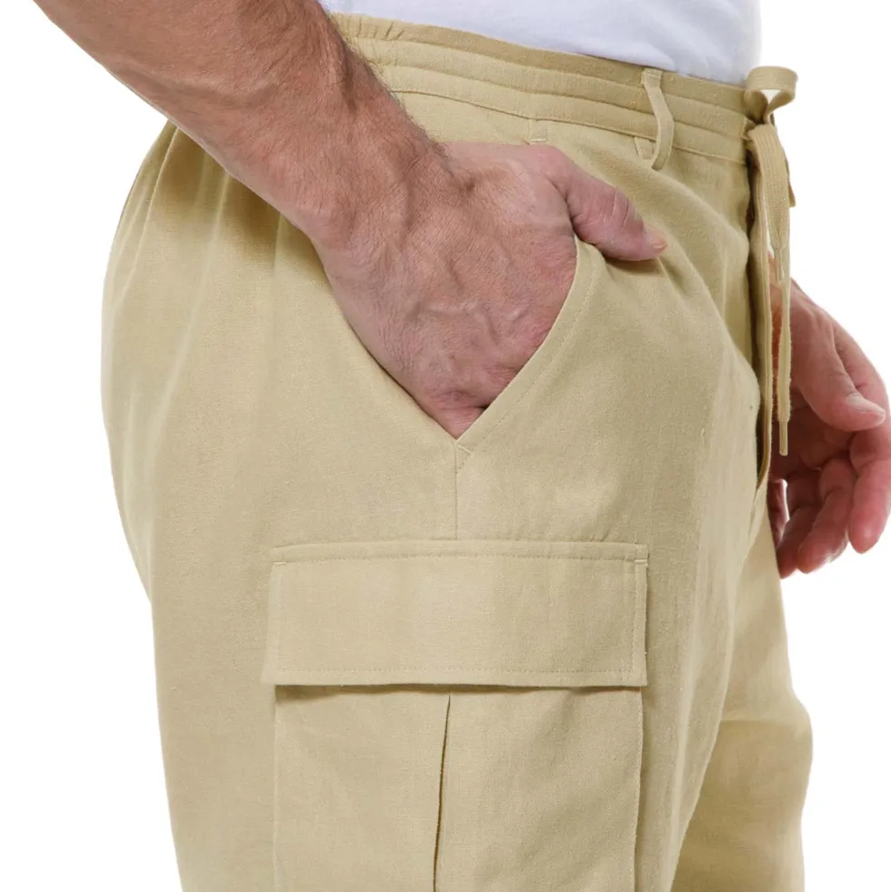 Short cargo en lin