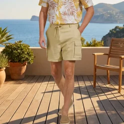 Short cargo en lin
