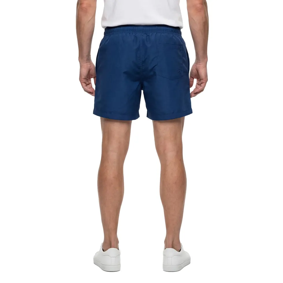 Short de bain bleu uni