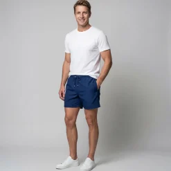 Short de bain bleu uni