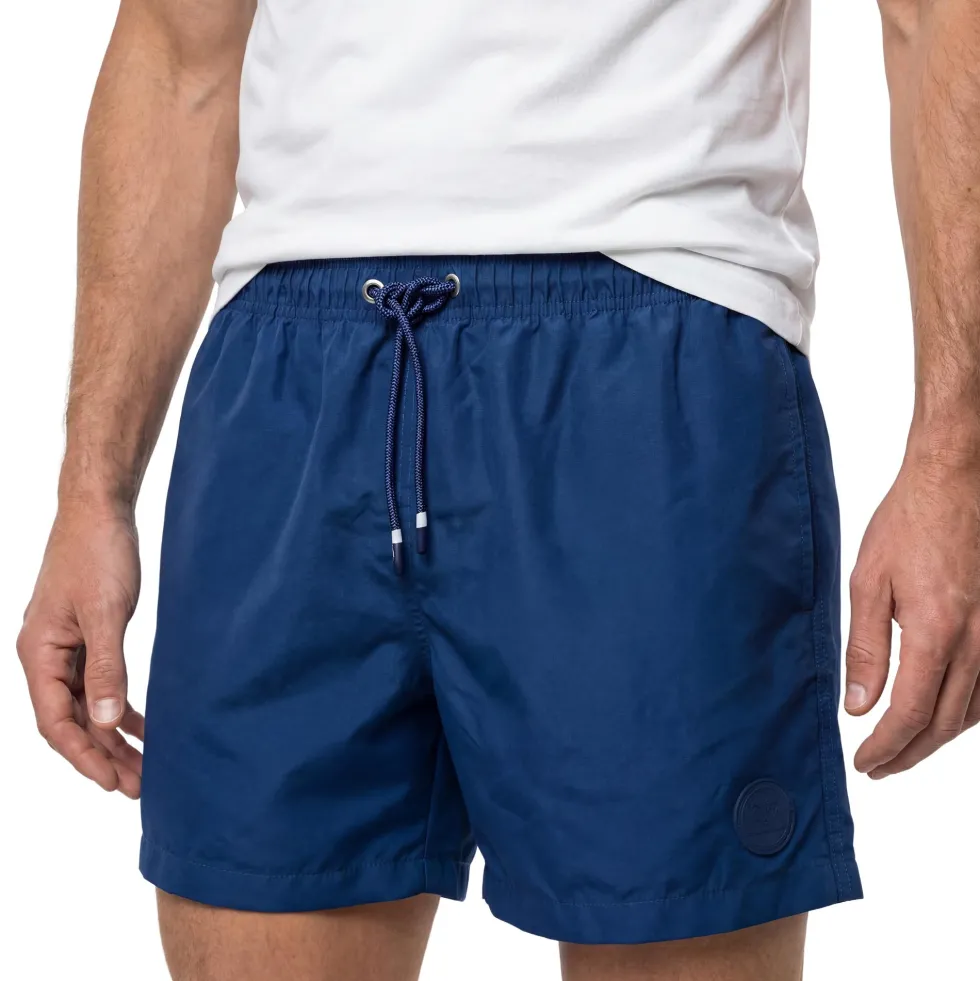 Short de bain bleu uni