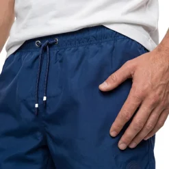 Short de bain bleu uni