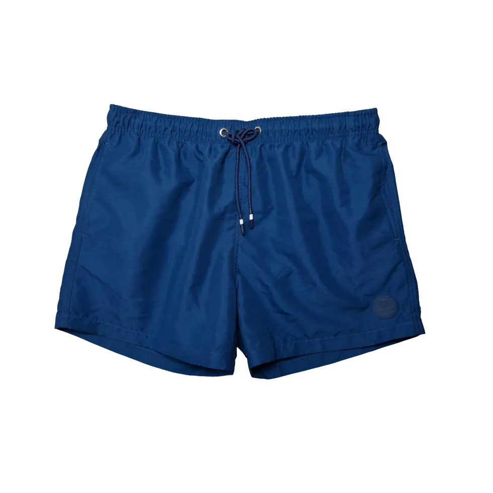 Short de bain bleu uni
