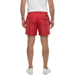 Short de bain rose imprimé bateaux