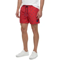 Short de bain rose imprimé bateaux