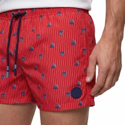 Short de bain rose imprimé bateaux