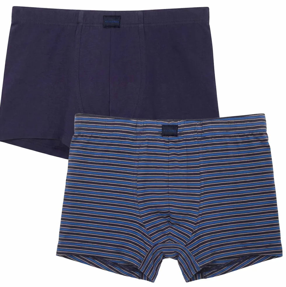 Sous-vêtements rayé/uni boxers - les 2