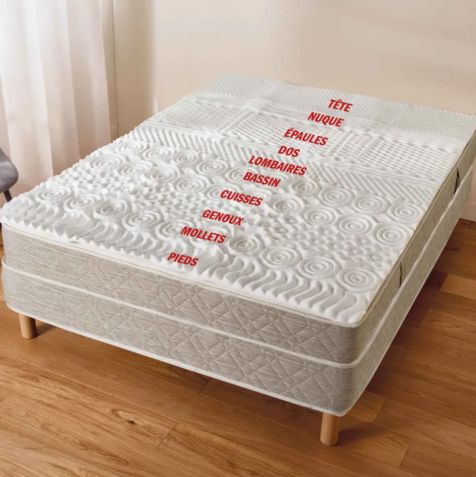 Surmatelas confort 10 zones - 2 places (160 x 200 cm)