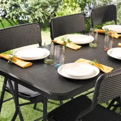 Table de jardin "rotin"