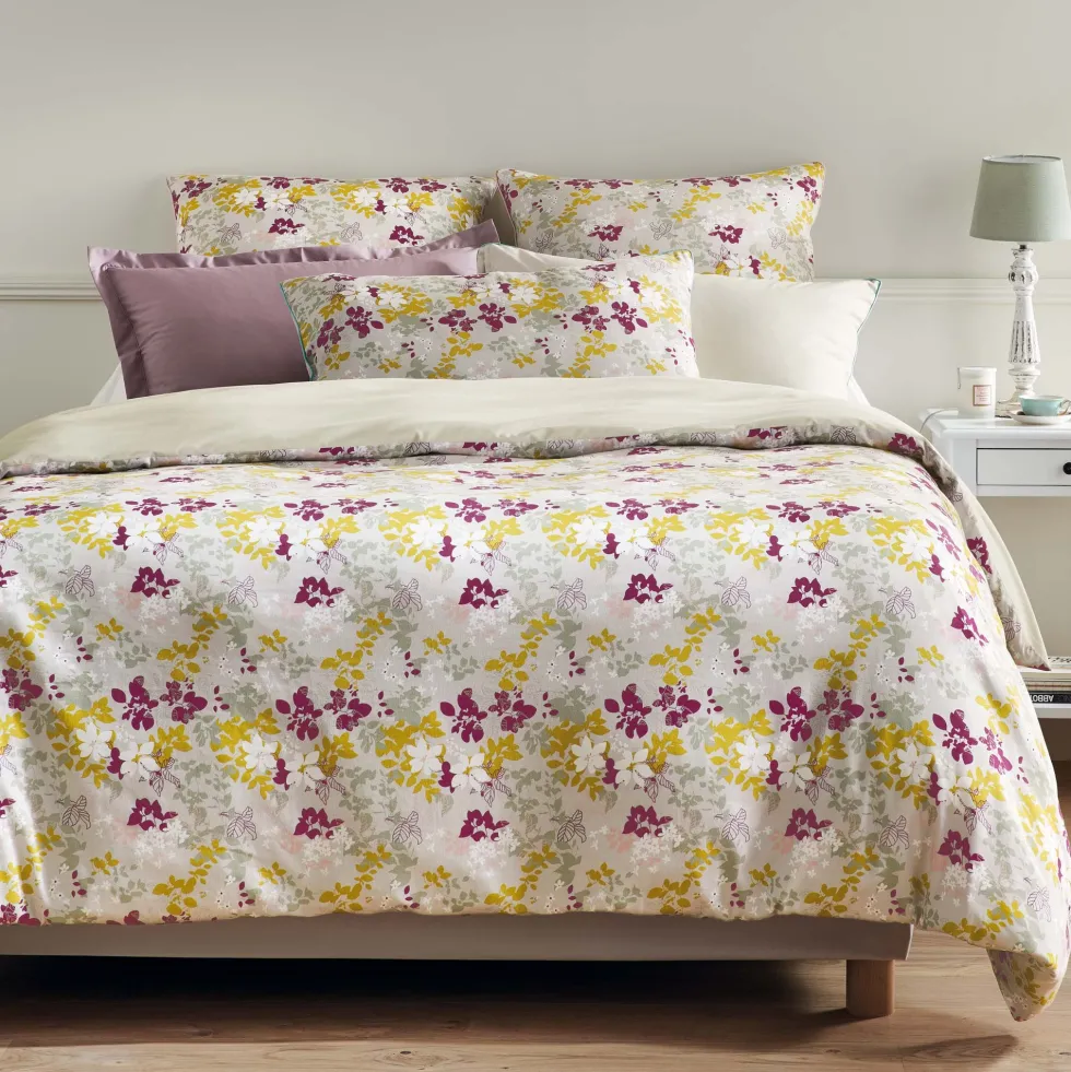 Taie d'oreiller Fleurs de Satin BlanClarence®