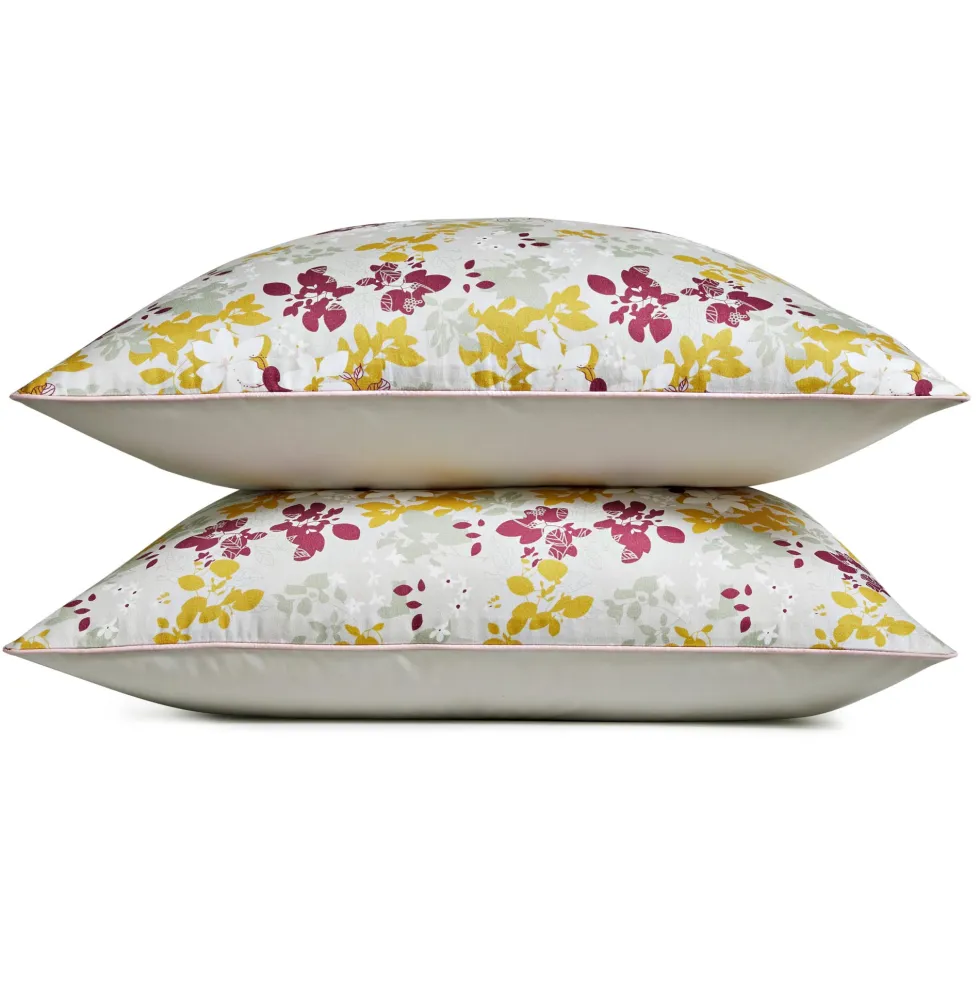 Taie d'oreiller Fleurs de Satin BlanClarence®