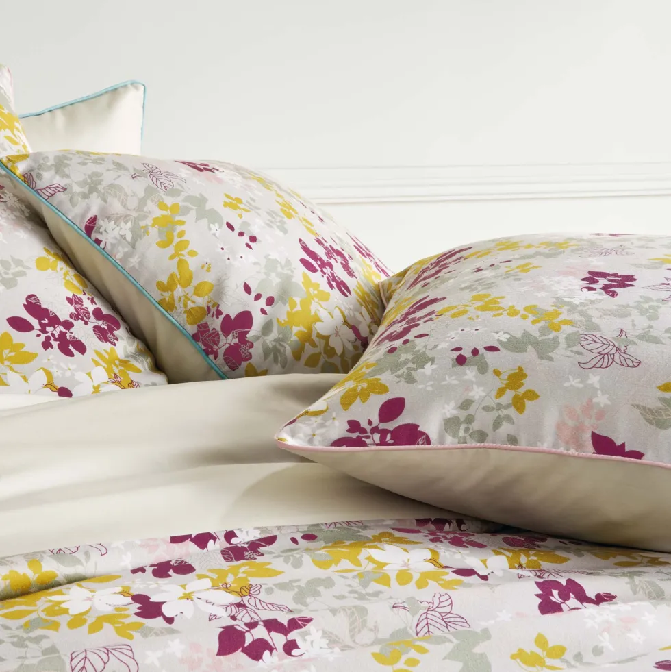 Taie d'oreiller Fleurs de Satin BlanClarence®