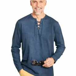 Tee-shirt lacé indigo