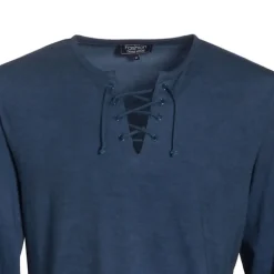 Tee-shirt lacé indigo