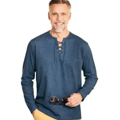Tee-shirt lacé indigo