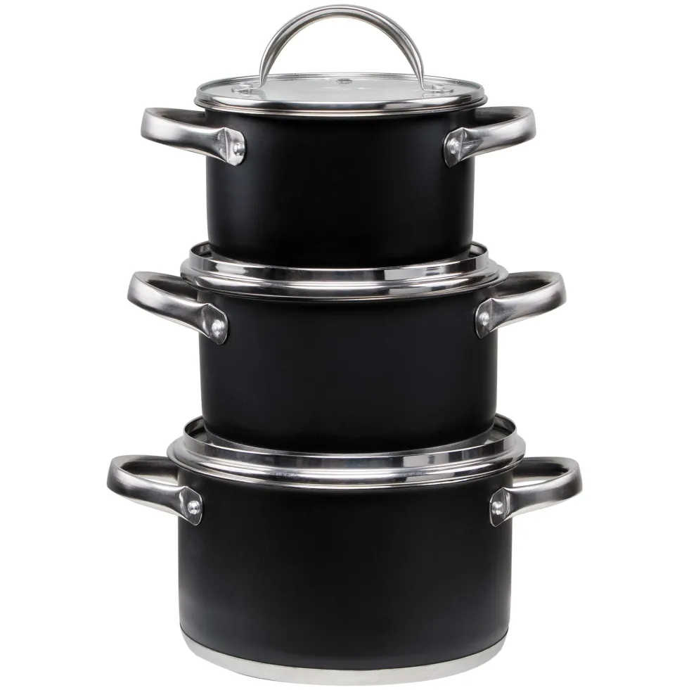 Trio casseroles et couvercles