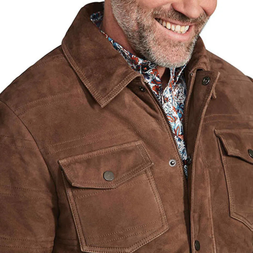 Veste cuir velours