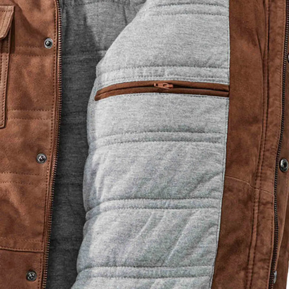 Veste cuir velours