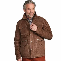 Veste cuir velours