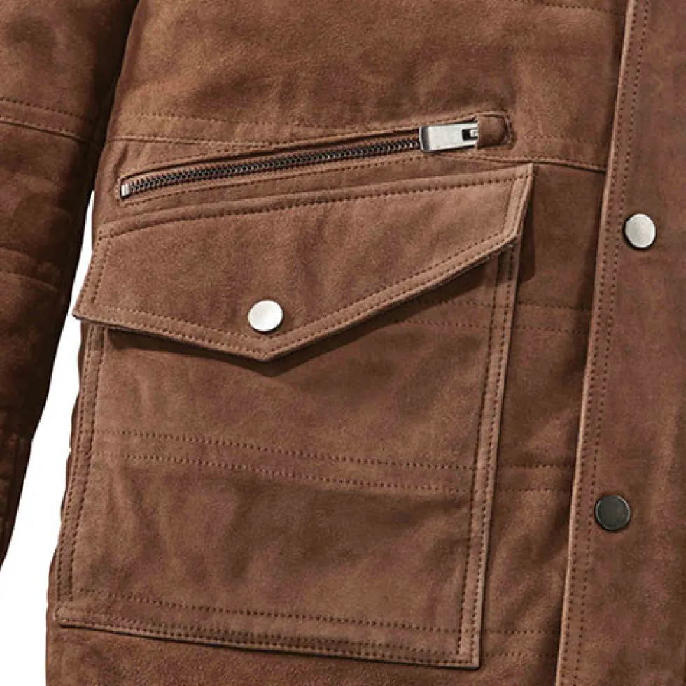 Veste cuir velours